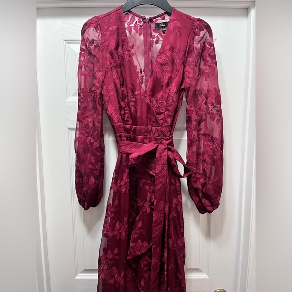 Lulus burgundy lace dress - Picture 3 of 7